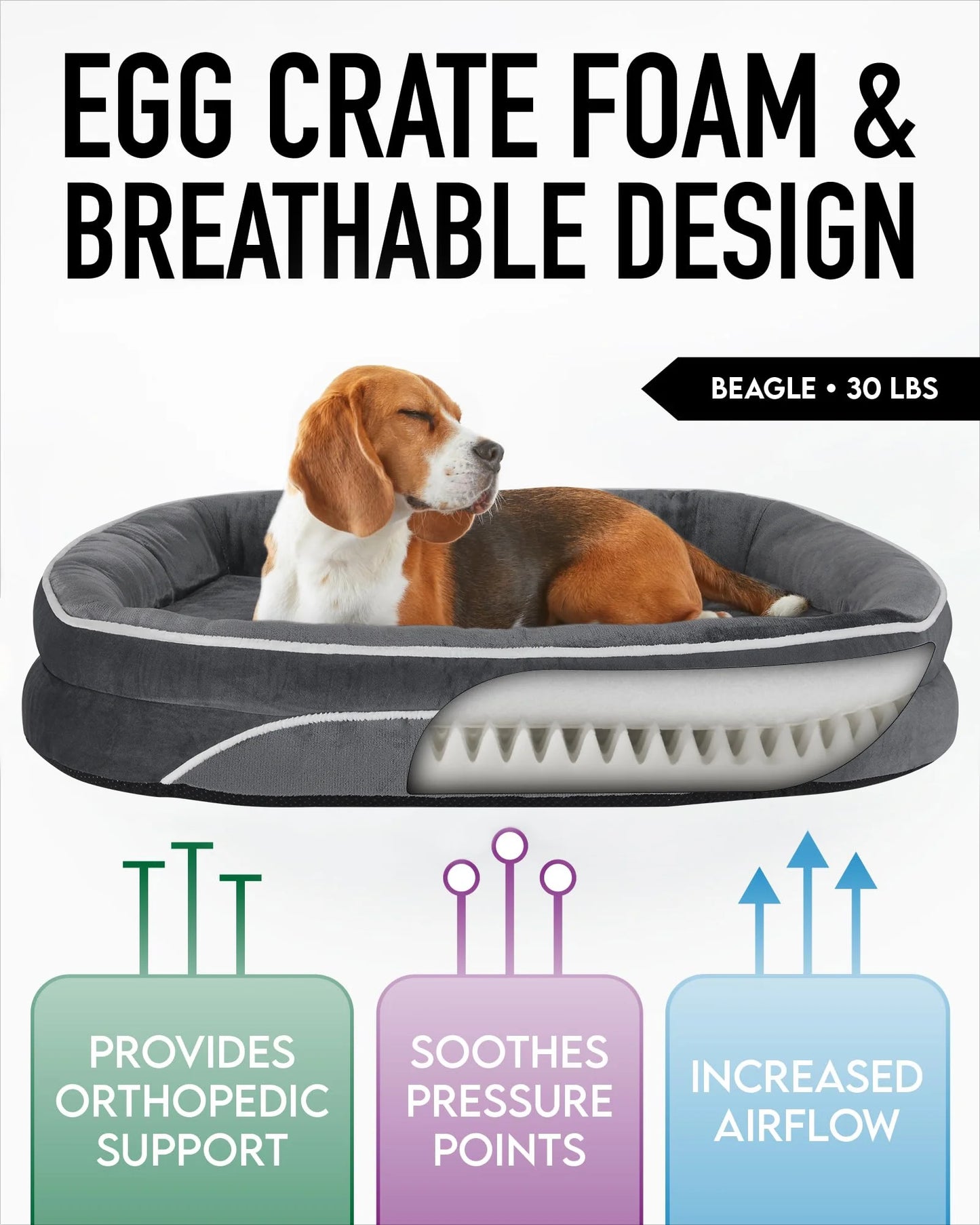 35In Luxury Sofa-Style Pet Orthopedic Bed β Removable Machine-Washable Plush Cover, 4-Sided Bolster, Non-Slip Bottom