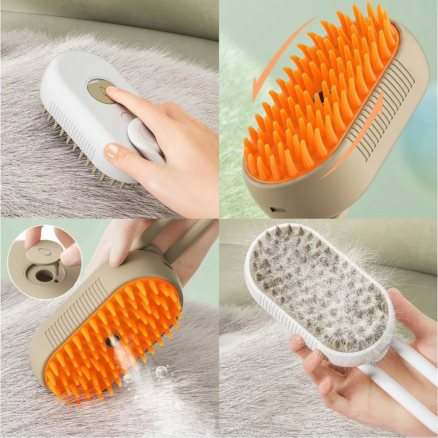 3-in-1 Cat Steam Brush – Self-Cleaning Steamy Pet Grooming Tool for Detangling, De-Shedding & Gentle Massage