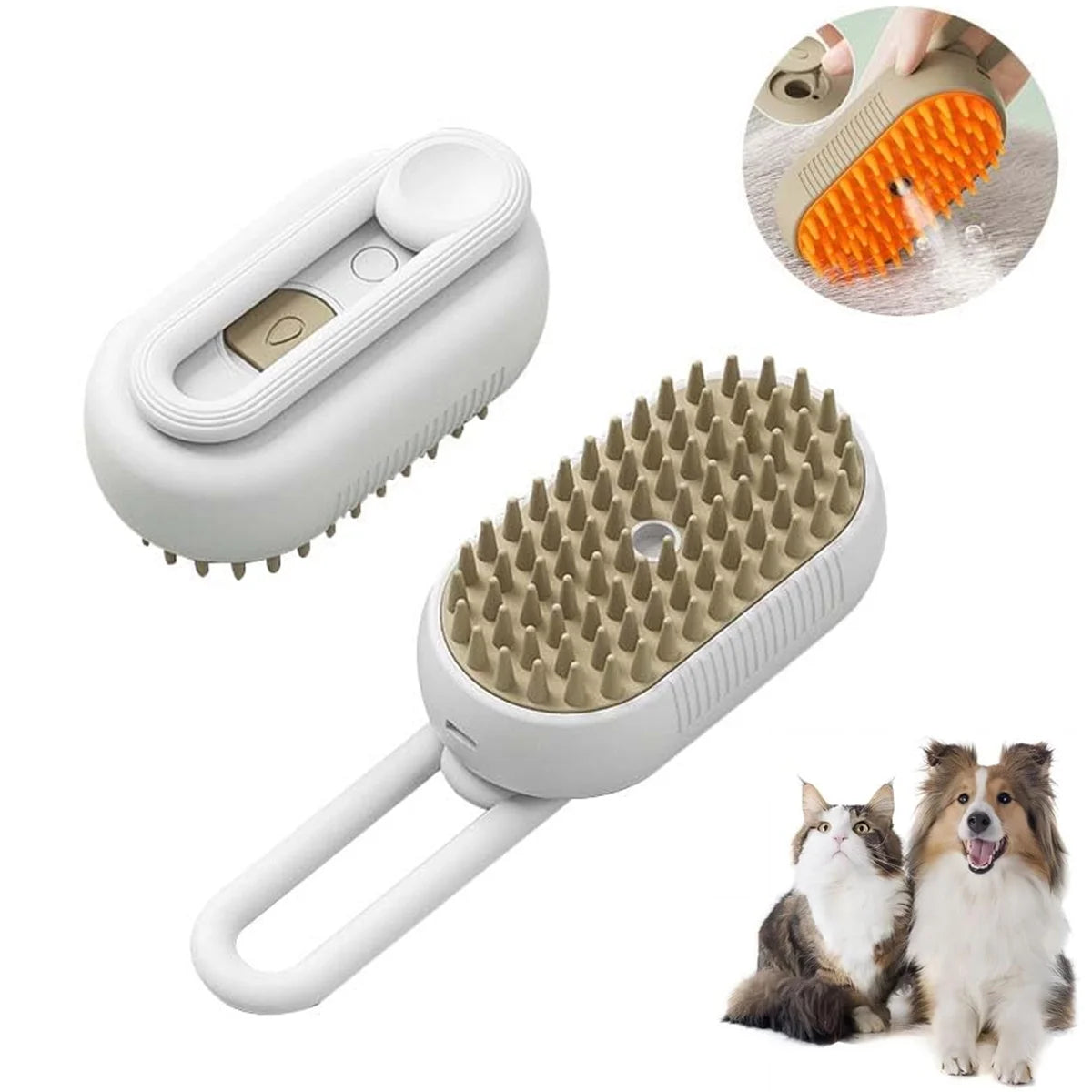 3-in-1 Cat Steam Brush – Self-Cleaning Steamy Pet Grooming Tool for Detangling, De-Shedding & Gentle Massage