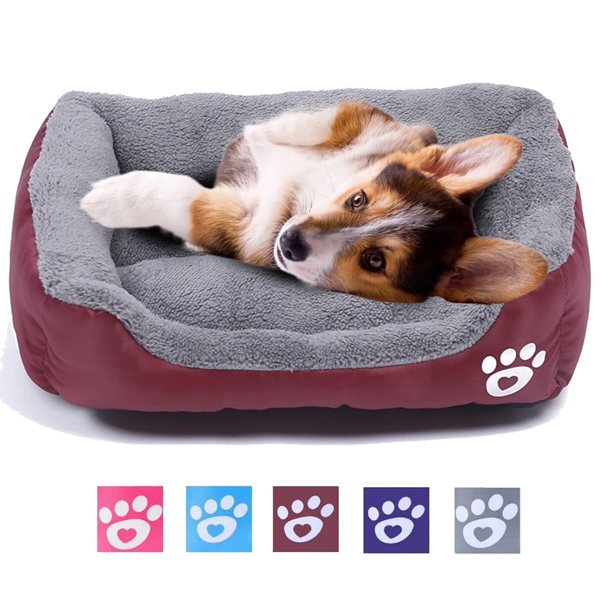 Dog Bed Washable Pet Cat Beds for Small Puppy Medium Dogs Cats, Purple