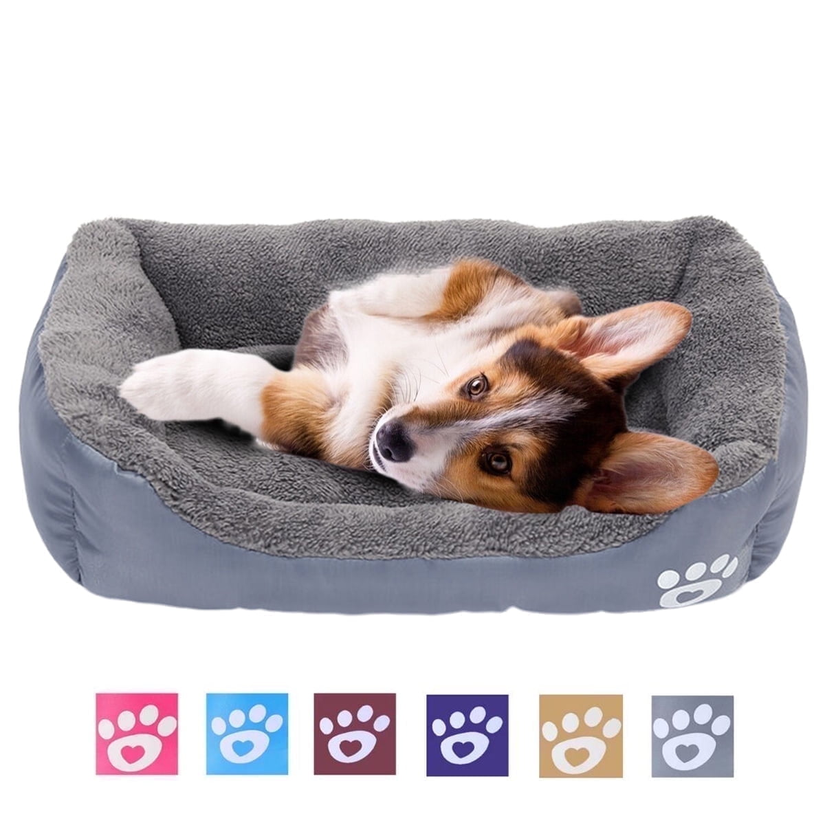 Dog Bed Washable Pet Cat Beds for Small Puppy Medium Dogs Cats, Purple