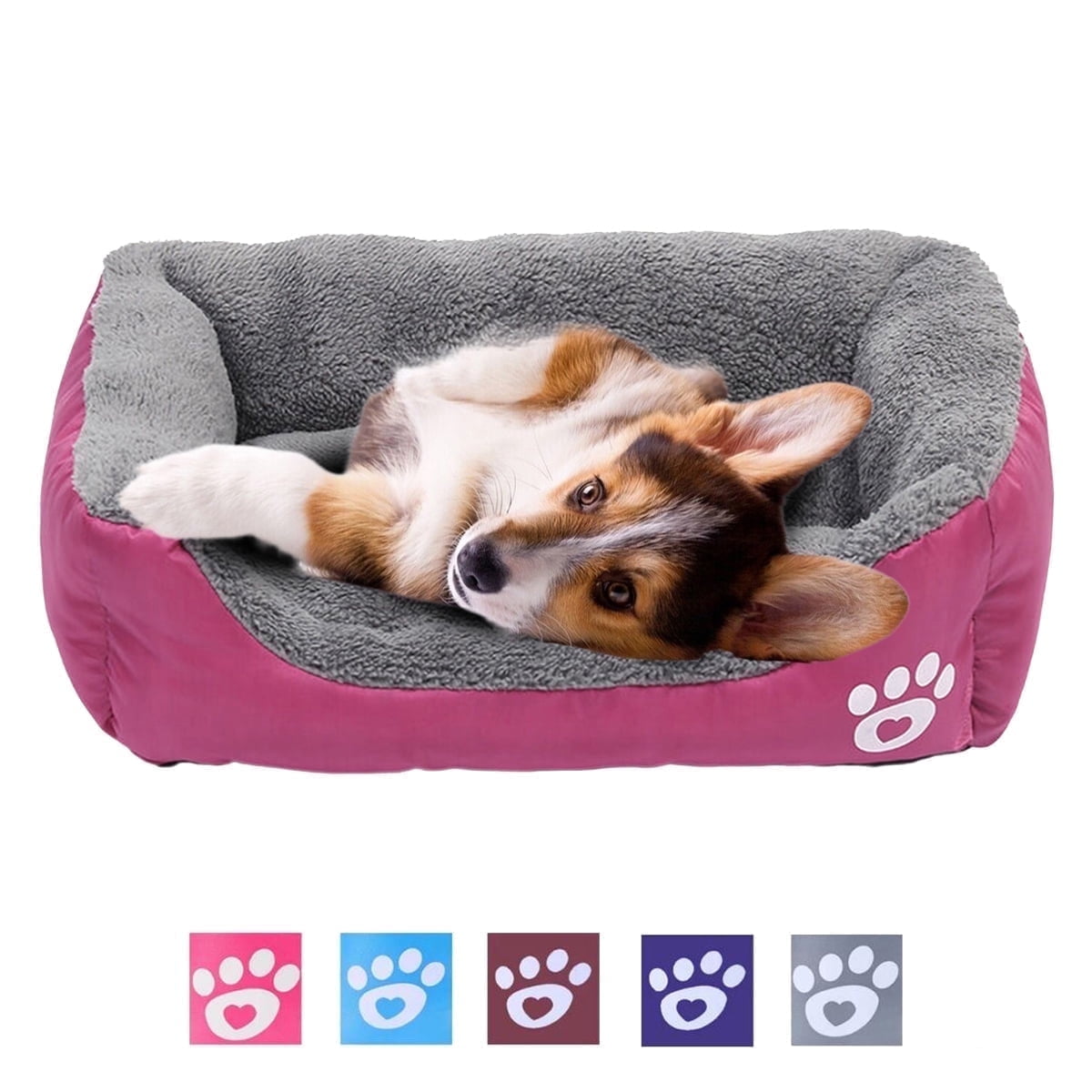 Dog Bed Washable Pet Cat Beds for Small Puppy Medium Dogs Cats, Purple