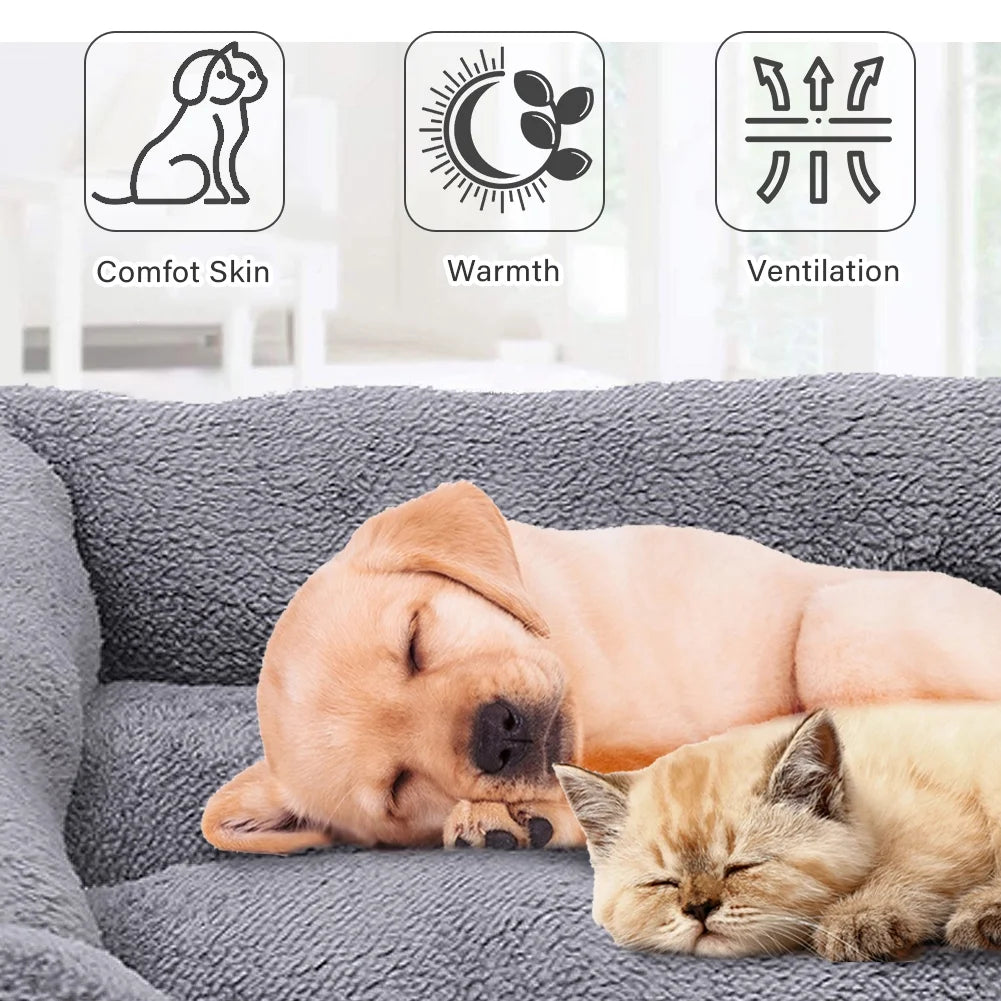 Dog Bed Washable Pet Cat Beds for Small Puppy Medium Dogs Cats, Purple