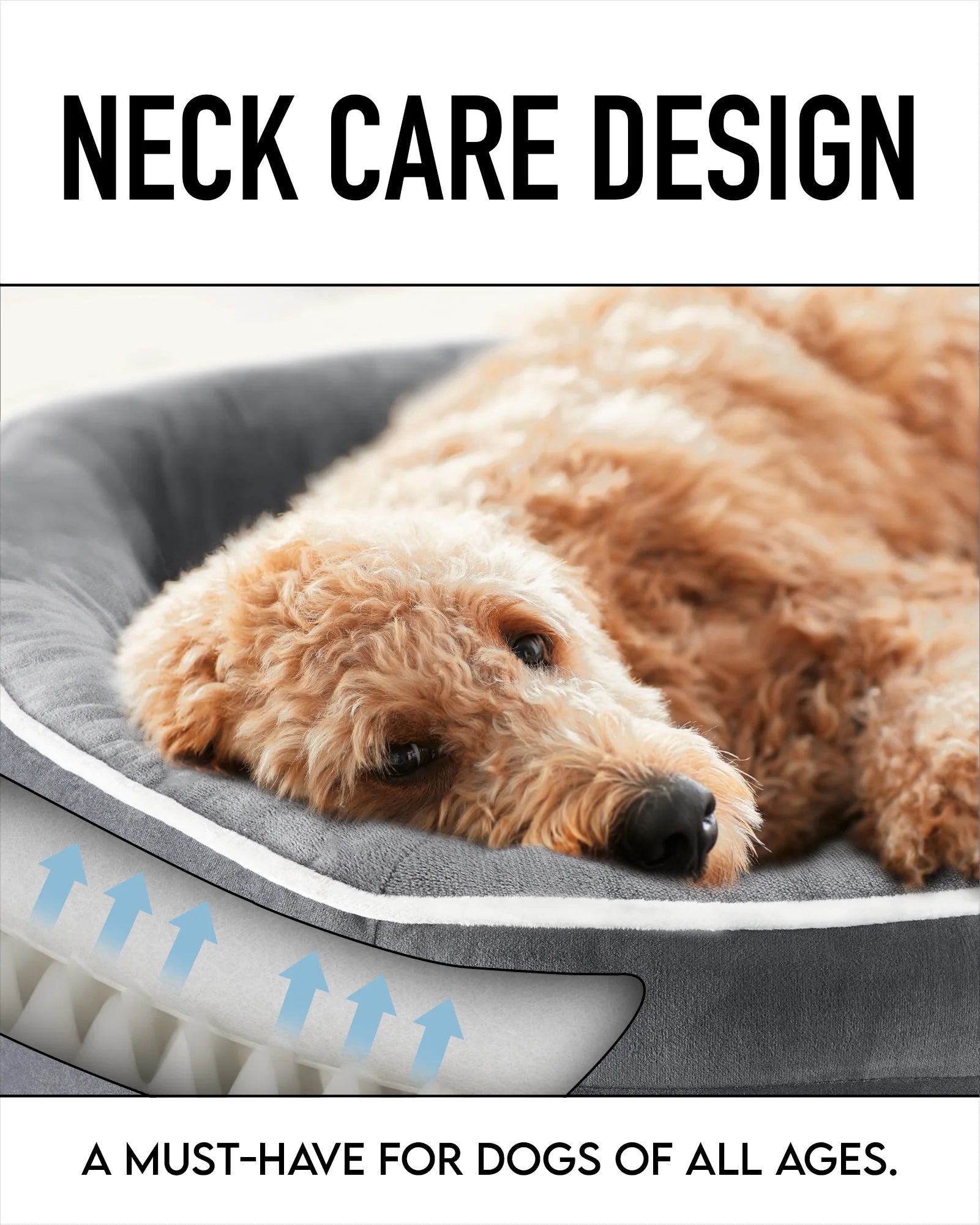 35In Luxury Sofa-Style Pet Orthopedic Bed – Removable Machine-Washable Plush Cover, 4-Sided Bolster, Non-Slip Bottom