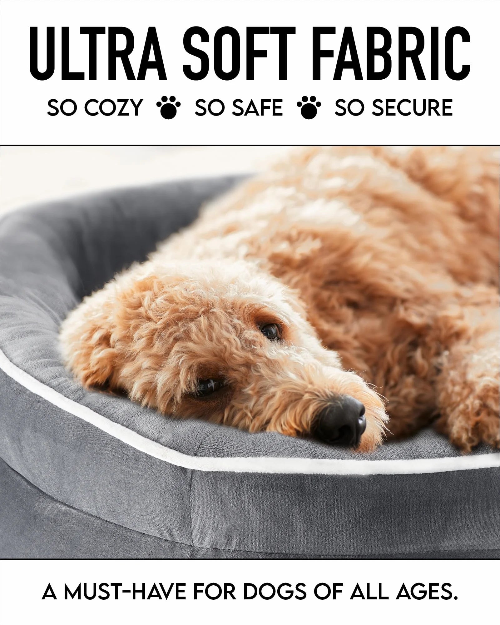 35In Luxury Sofa-Style Pet Orthopedic Bed – Removable Machine-Washable Plush Cover, 4-Sided Bolster, Non-Slip Bottom