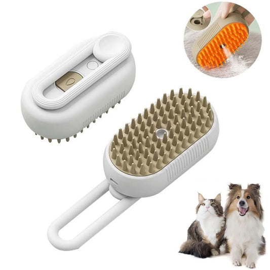 3-in-1 Cat Steam Brush – Self-Cleaning Steamy Pet Grooming Tool for Detangling, De-Shedding & Gentle Massage