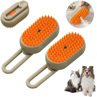 3-in-1 Cat Steam Brush – Self-Cleaning Steamy Pet Grooming Tool for Detangling, De-Shedding & Gentle Massage