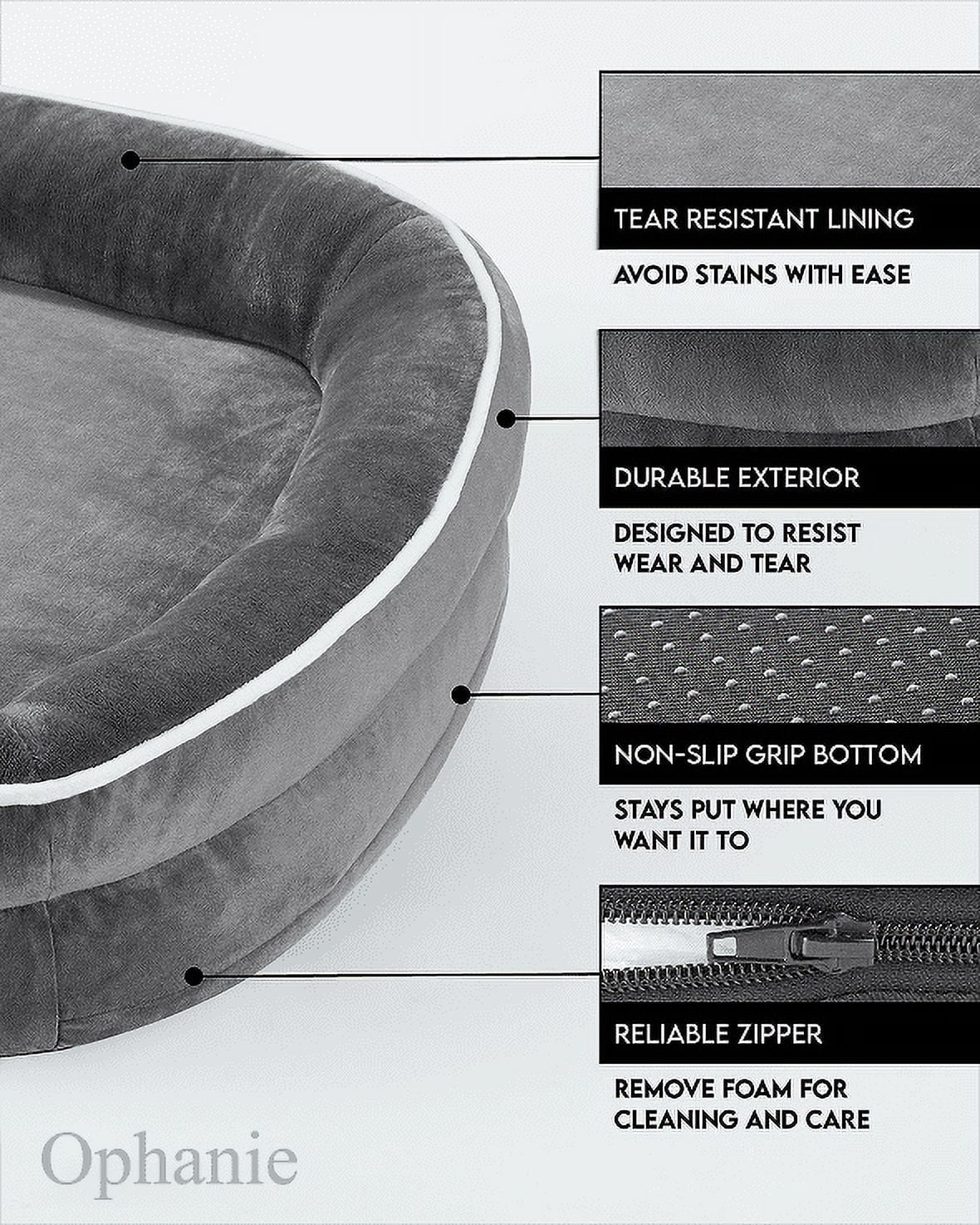 35In Luxury Sofa-Style Pet Orthopedic Bed – Removable Machine-Washable Plush Cover, 4-Sided Bolster, Non-Slip Bottom